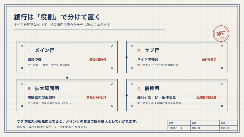 図1 銀行は「役割」で分けて置く