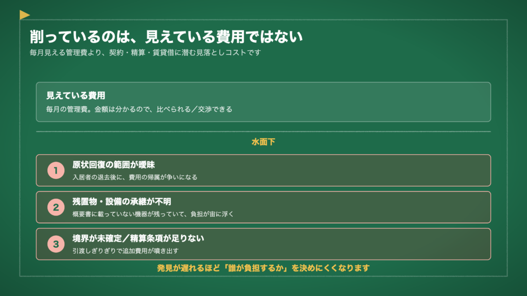 図1 削っているのは、見えている費用ではない