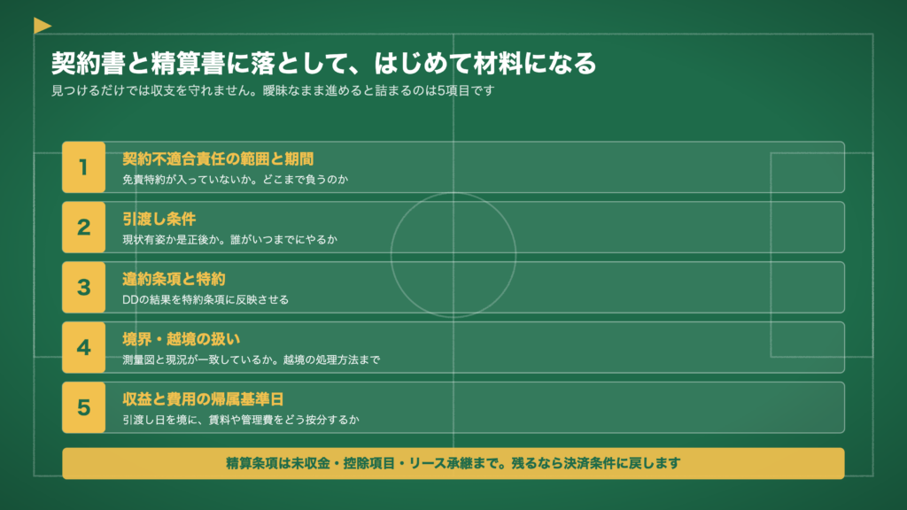 図2 契約書と精算書に落として、はじめて材料になる