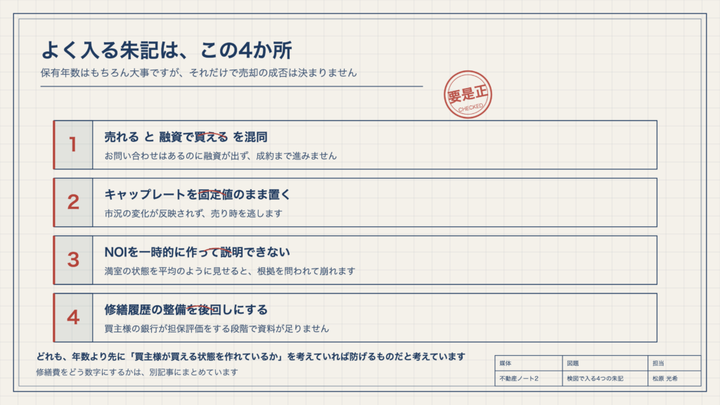 図3　よく入る朱記は、この4か所